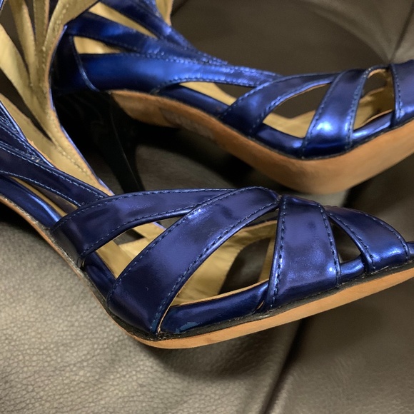 Metallic blue Jimmy Choo for H&M shoes - Picture 7 of 8
